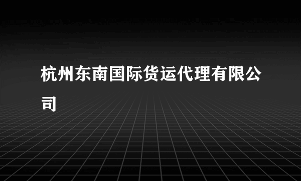 什么是杭州东南国际货运代理有限公司