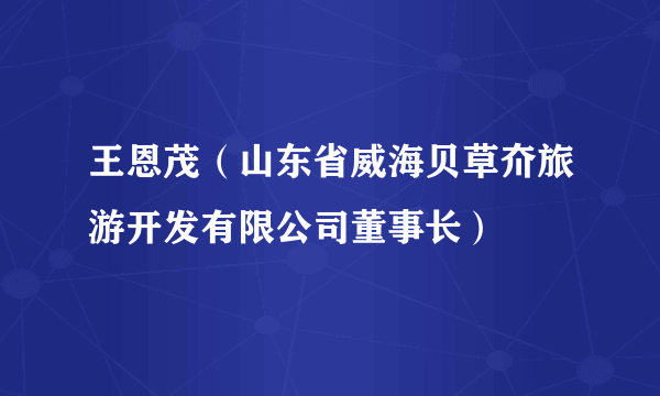 王恩茂（山东省威海贝草夼旅游开发有限公司董事长）