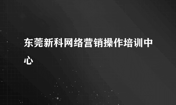 什么是东莞新科网络营销操作培训中心