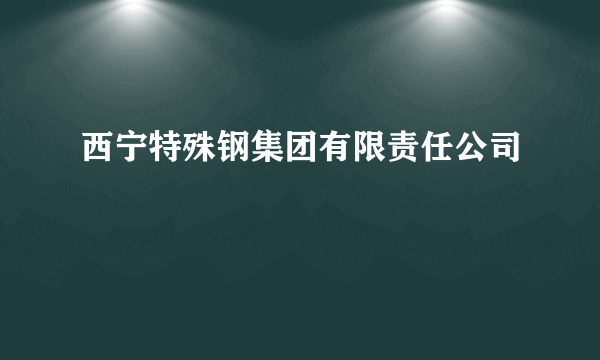 什么是西宁特殊钢集团有限责任公司