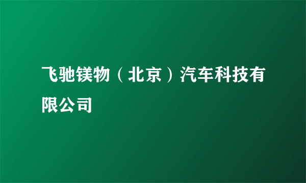 飞驰镁物（北京）汽车科技有限公司