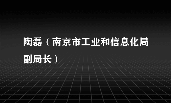 陶磊（南京市工业和信息化局副局长）