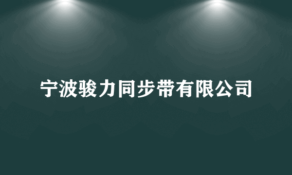 什么是宁波骏力同步带有限公司