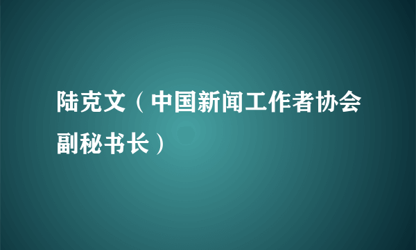 陆克文（中国新闻工作者协会副秘书长）