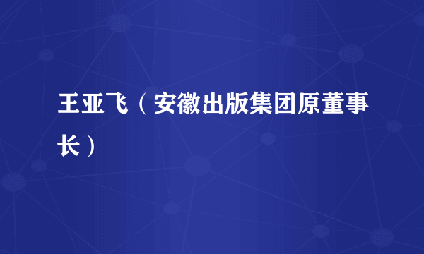 王亚飞（安徽出版集团原董事长）