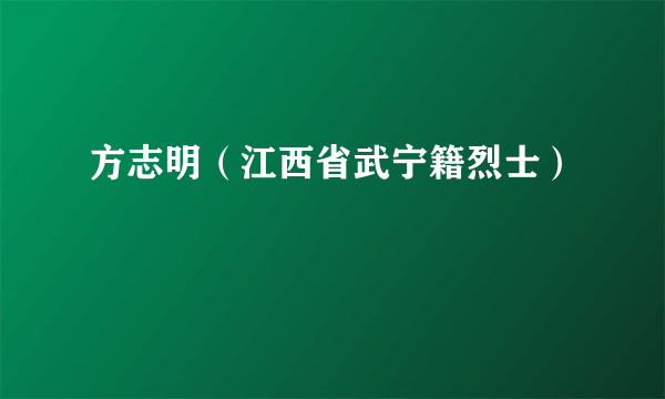 方志明（江西省武宁籍烈士）