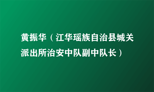 什么是黄振华（江华瑶族自治县城关派出所治安中队副中队长）