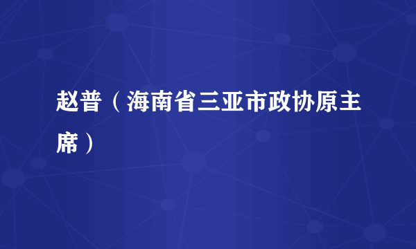 赵普（海南省三亚市政协原主席）