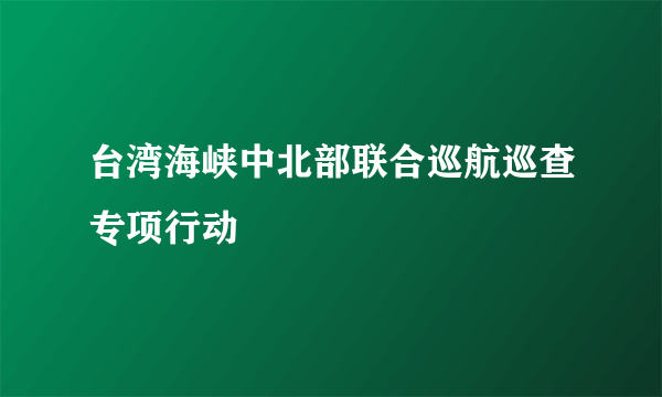 台湾海峡中北部联合巡航巡查专项行动