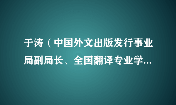 于涛（中国外文出版发行事业局副局长、全国翻译专业学位研究生教育指导委员会主任委员）