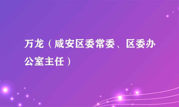 万龙（咸安区委常委、区委办公室主任）