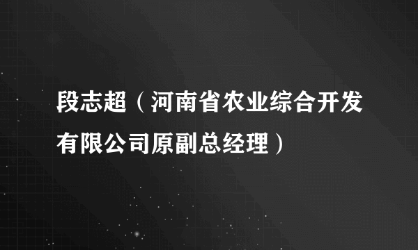 段志超（河南省农业综合开发有限公司原副总经理）