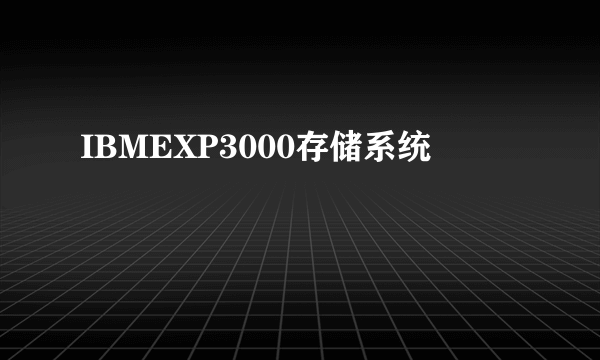 IBMEXP3000存储系统