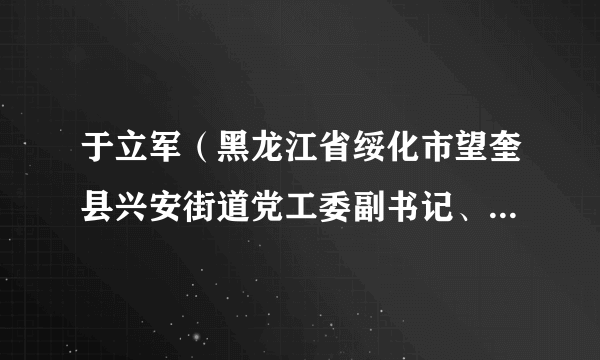 于立军（黑龙江省绥化市望奎县兴安街道党工委副书记、办事处主任）