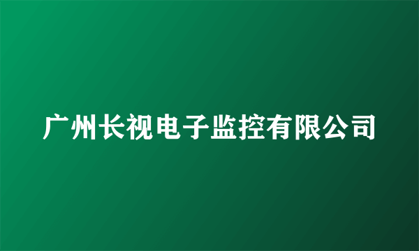 什么是广州长视电子监控有限公司