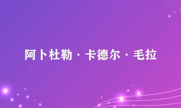 阿卜杜勒·卡德尔·毛拉