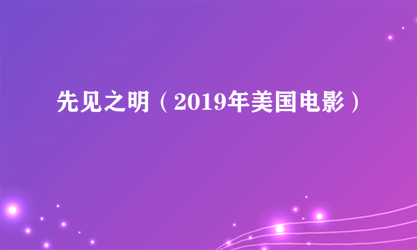 先见之明（2019年美国电影）