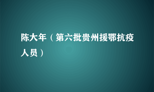 陈大年（第六批贵州援鄂抗疫人员）