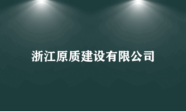 浙江原质建设有限公司