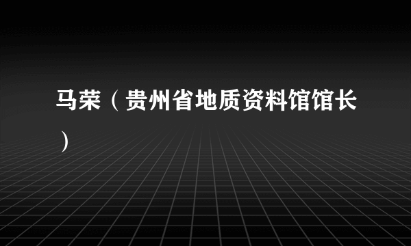 马荣（贵州省地质资料馆馆长）