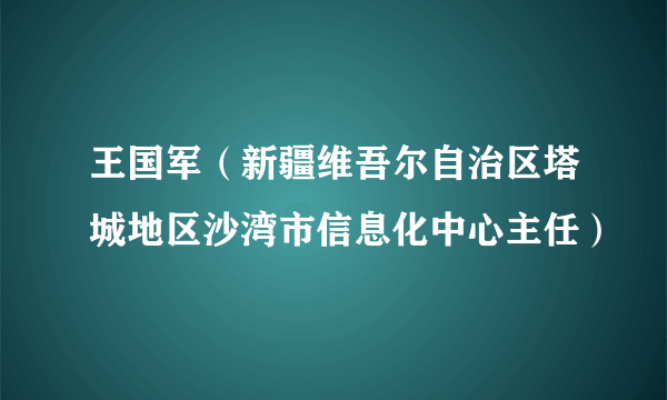 王国军（新疆维吾尔自治区塔城地区沙湾市信息化中心主任）