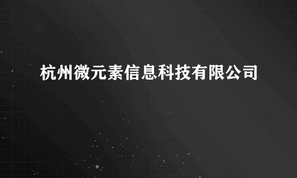 杭州微元素信息科技有限公司