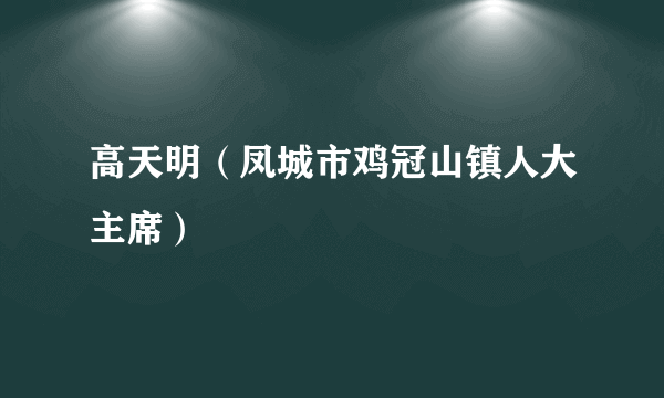 高天明（凤城市鸡冠山镇人大主席）