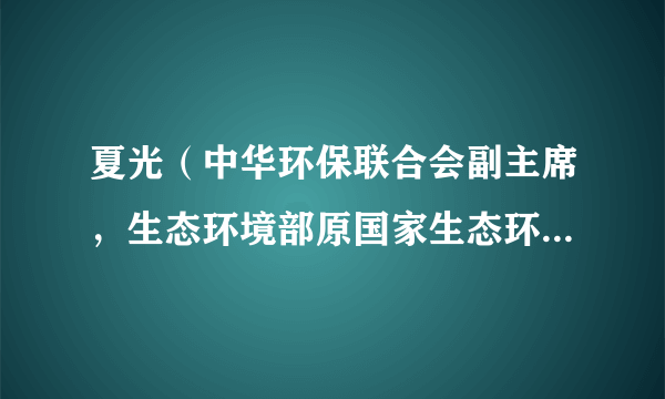 夏光（中华环保联合会副主席，生态环境部原国家生态环保督察专员）