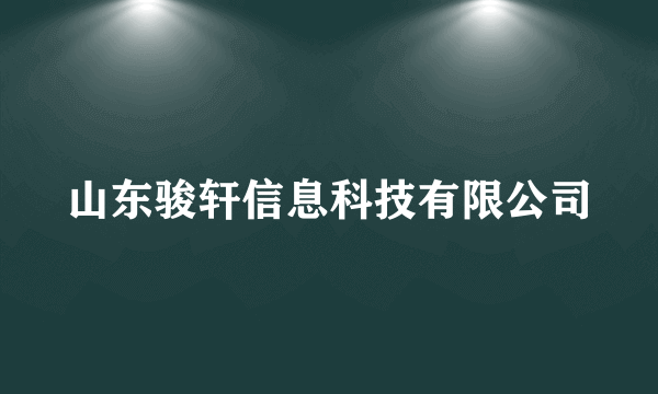 山东骏轩信息科技有限公司