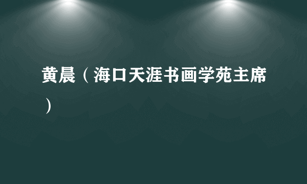 黄晨（海口天涯书画学苑主席）