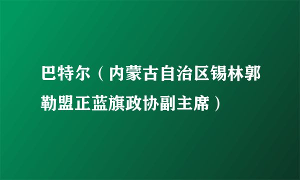 巴特尔（内蒙古自治区锡林郭勒盟正蓝旗政协副主席）