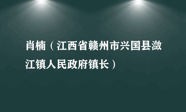 肖楠（江西省赣州市兴国县潋江镇人民政府镇长）