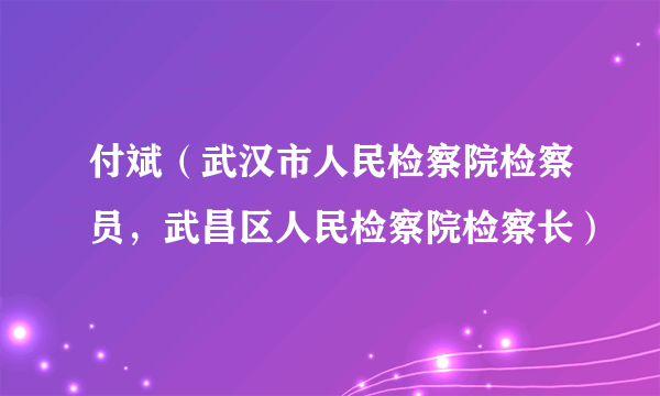 付斌（武汉市人民检察院检察员，武昌区人民检察院检察长）