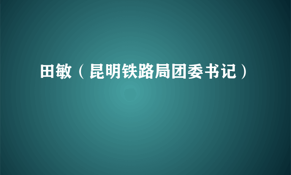 田敏（昆明铁路局团委书记）