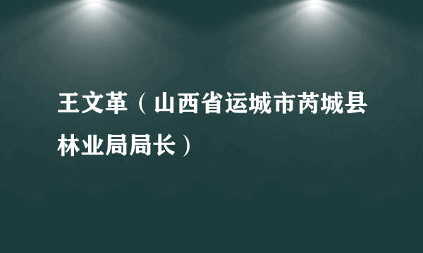 王文革（山西省运城市芮城县林业局局长）