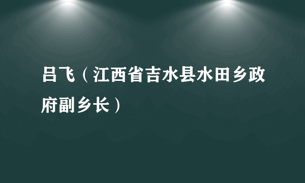 吕飞（江西省吉水县水田乡政府副乡长）