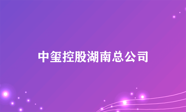 什么是中玺控股湖南总公司