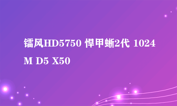 镭风HD5750 悍甲蜥2代 1024M D5 X50