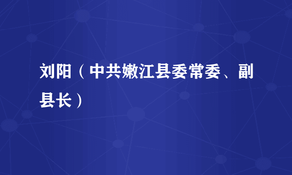 刘阳（中共嫩江县委常委、副县长）