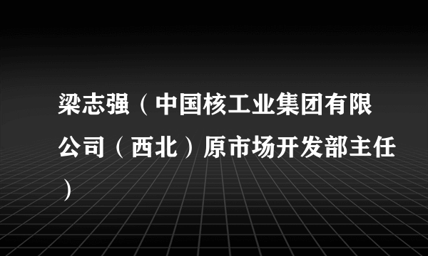 梁志强（中国核工业集团有限公司（西北）原市场开发部主任）