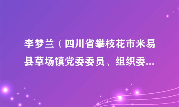 李梦兰（四川省攀枝花市米易县草场镇党委委员、组织委员、宣传委员、统战委员）