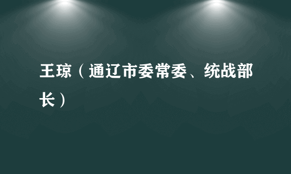 王琼（通辽市委常委、统战部长）