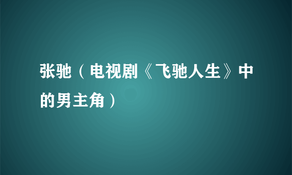 张驰（电视剧《飞驰人生》中的男主角）