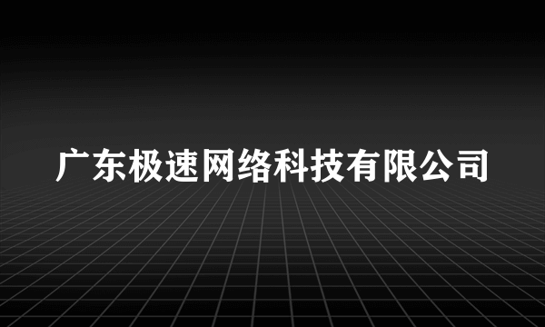 什么是广东极速网络科技有限公司