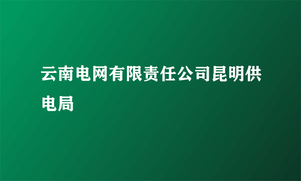 云南电网有限责任公司昆明供电局