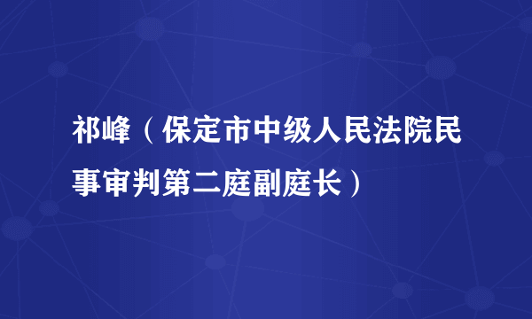 祁峰（保定市中级人民法院民事审判第二庭副庭长）