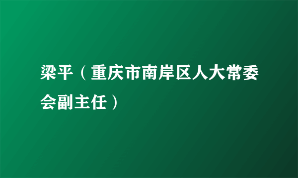 什么是梁平（重庆市南岸区人大常委会副主任）