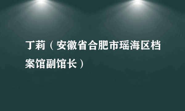 丁莉（安徽省合肥市瑶海区档案馆副馆长）