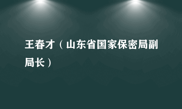 王春才（山东省国家保密局副局长）