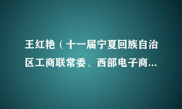 王红艳（十一届宁夏回族自治区工商联常委、西部电子商务股份有限公司董事长）